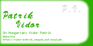 patrik vidor business card